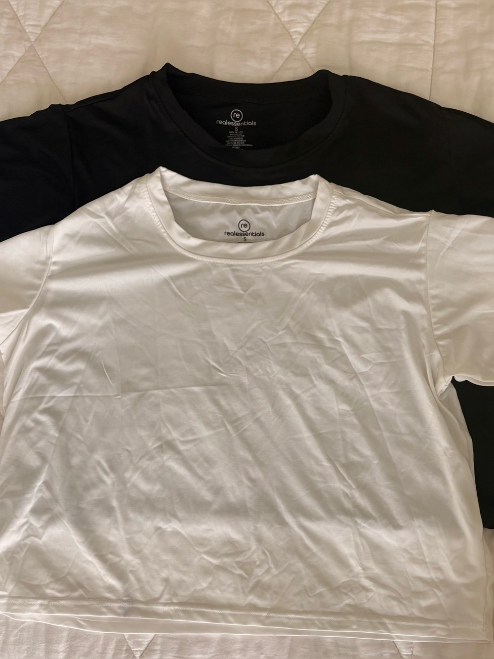 Real Essentials Dry Fit Athletic Shirts 2 Pack Size Small Black White